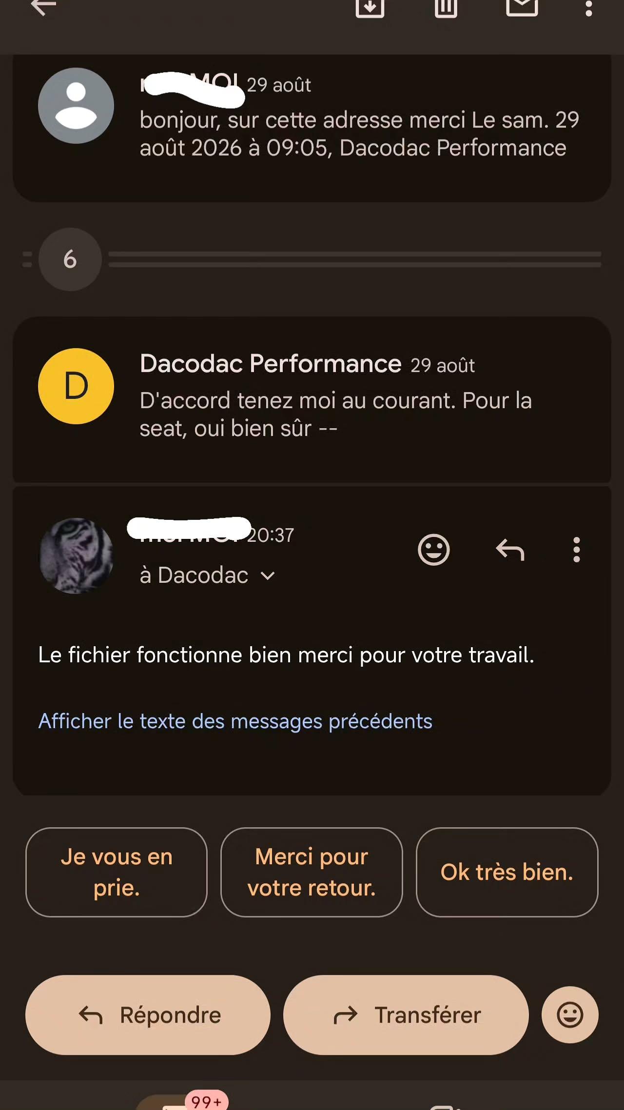 Capture avis client WhatsApp