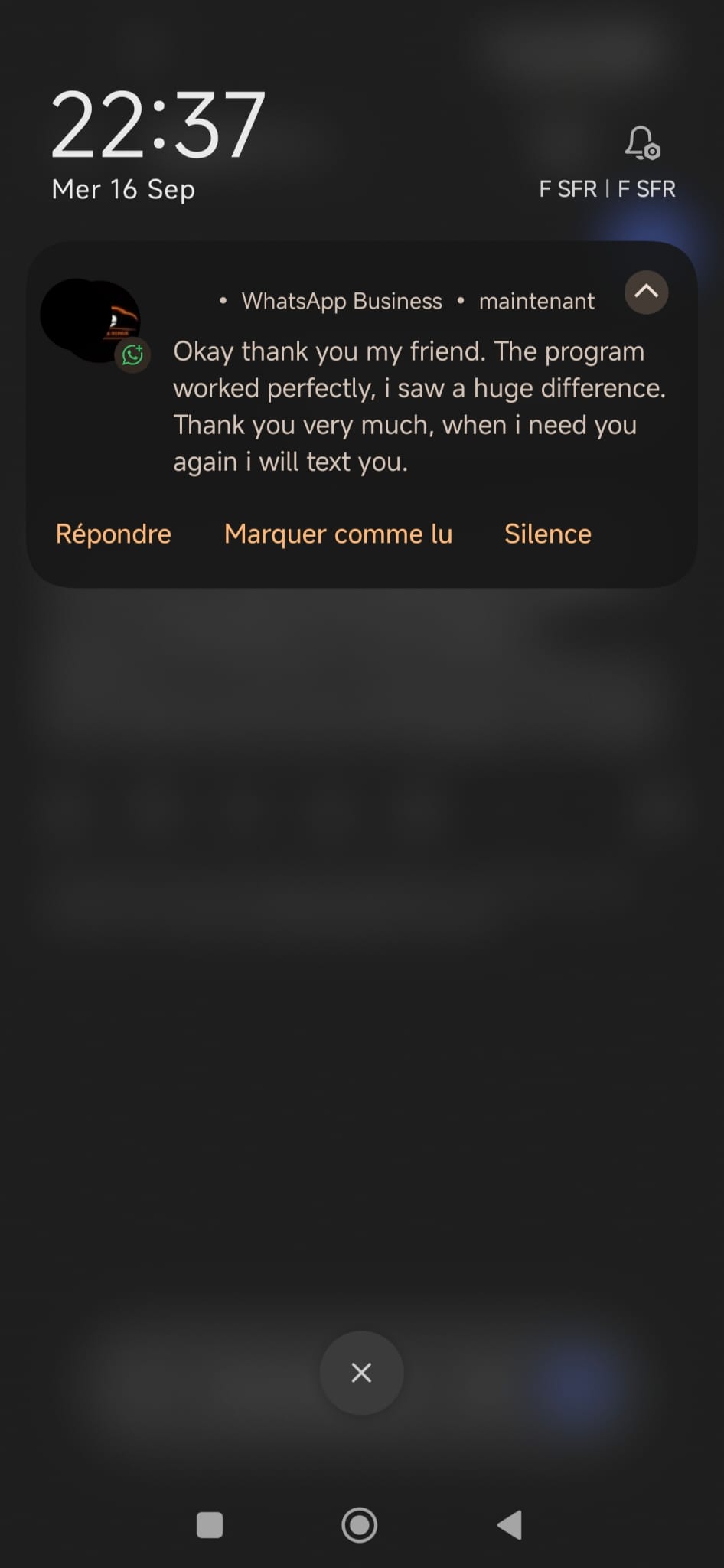 Capture avis client WhatsApp