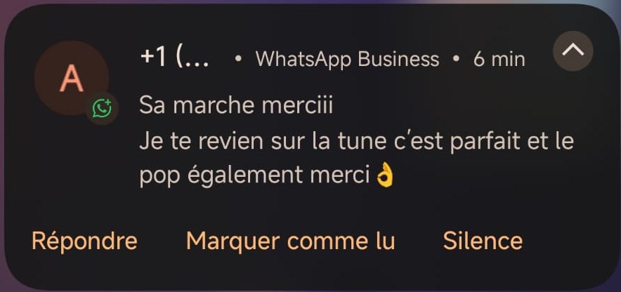 Capture avis client WhatsApp