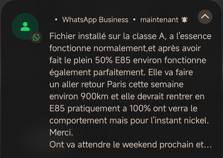 Capture avis client WhatsApp