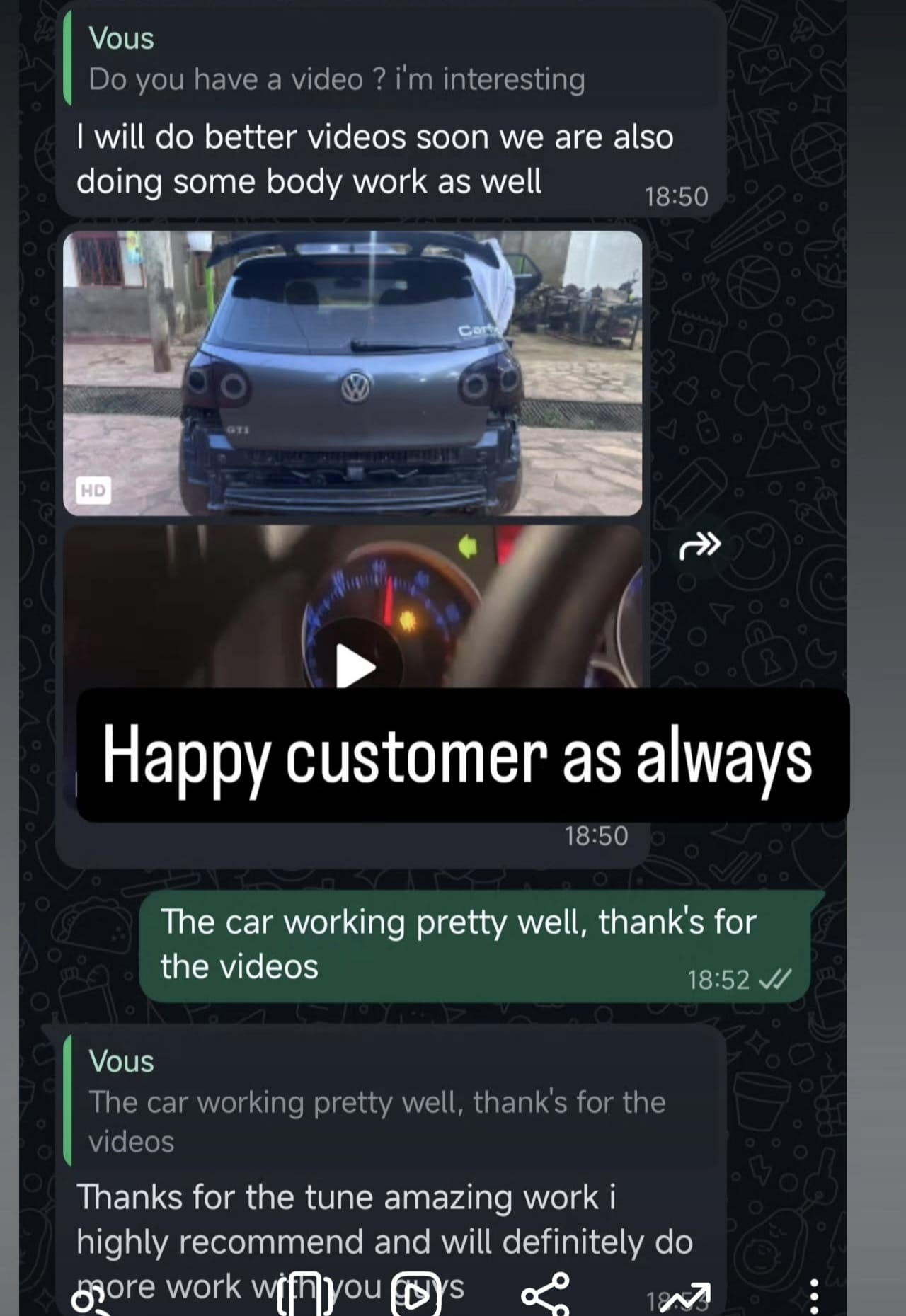 Capture avis client WhatsApp